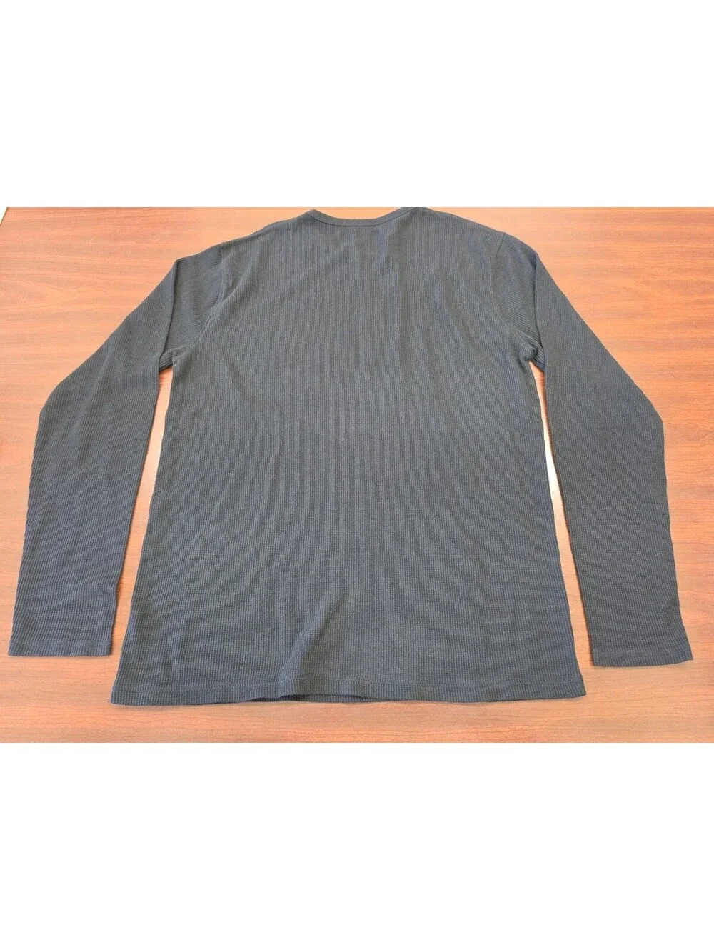 Levi's Logo Waffle Knit Thermal Shirt Mens L Black Long Sleeve Crew Neck Dadcore